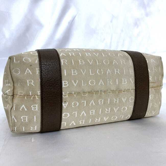 Bvlgari tote bag ec-21030 Beige Brown Logomania Pouch included