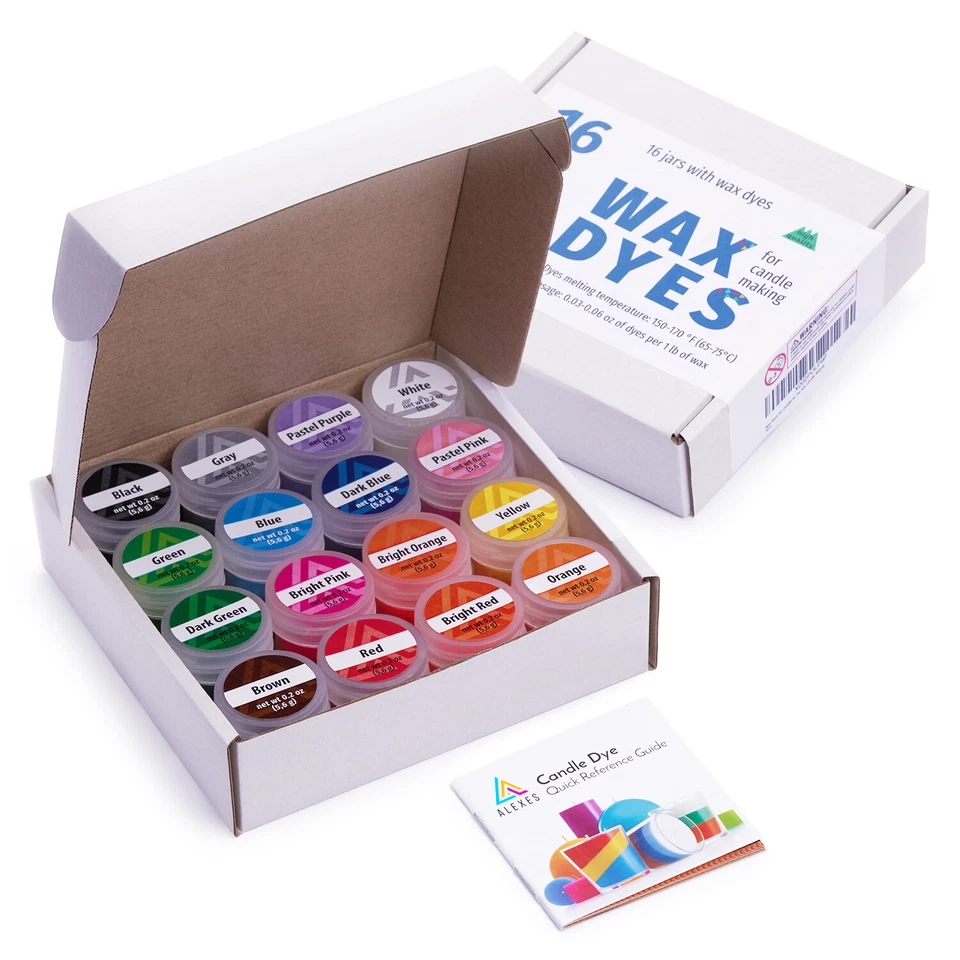 16 Colors Set Wax Dyes for Candle Making, Soy Wax Color Dye Nontoxic Supplies - Image 3 of 4