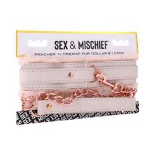 Sportsheets Sex  Mischief Peaches 'n CreaMe Fur Collar  Leash