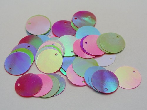 320 pcs Color Flat Round loose sequins Paillettes 19mm Top Edge Hole sewing Wedd - Picture 6 of 7
