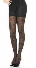 SPANX TAKES OFF PATTERNED SHAPING TIGHTS  Size C  FILIGREE BLACK NEW