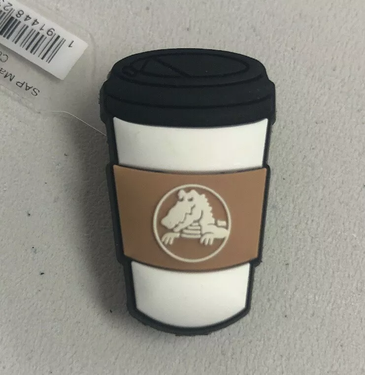 Lot Of 2 Crocs Jibbitz Coffee Cup Of Joe Charm Logo Clogs 2018 Genuine New