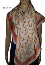 Armenian alphabet silk scarf  with hand hemmed edges 35-35 in