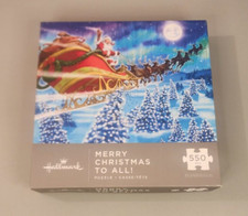 New Hallmark Puzzle Merry Christmas To All Santa Sleigh 18" x 24" 550 pc