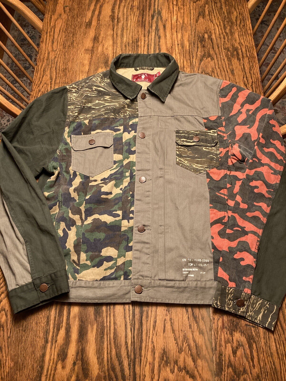 STRIVERS ROW Patchwork Denim Canvas Jacket Biker … - image 1