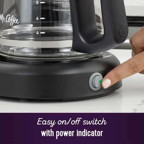 Drip Coffee Maker 12 Cup Black Mainstays Filter Basket Brew Aroma LED Indicator - Picture 3 of 10