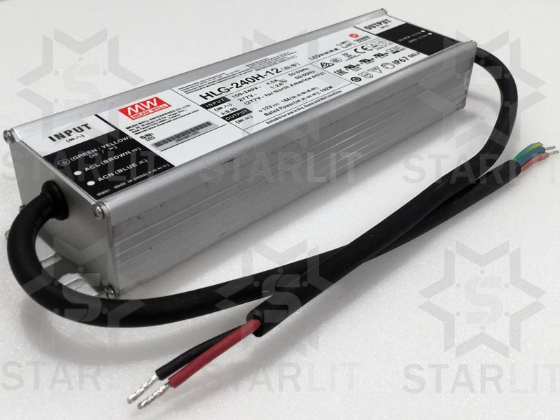 Controlador/fuentes de alimentación LED Mean Well HLG-240H-12 192W 12V 16A 90-305VAC IP67 Foto 3 de 4