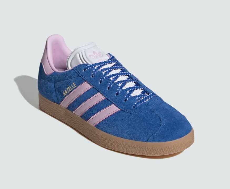 Adidas originals Women's GAZELLE JH7219 blue pink gum sneakers | eBay