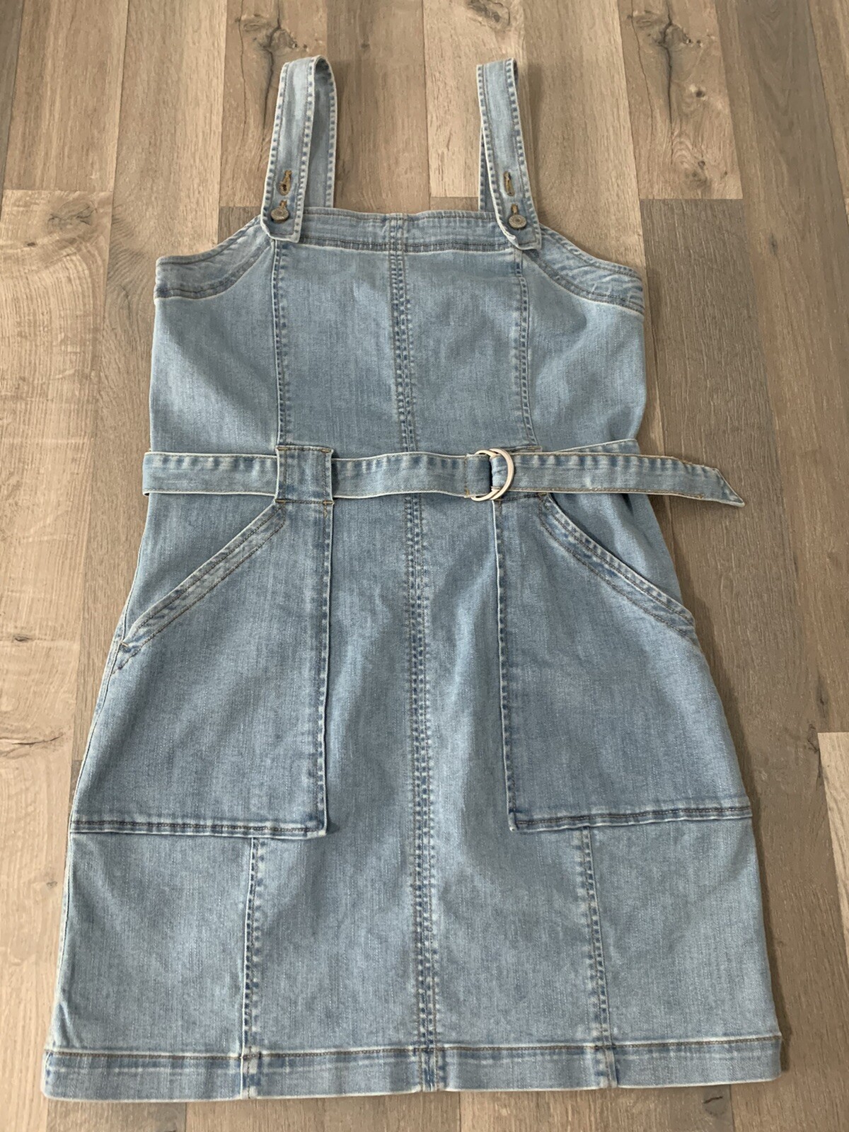 Denim Zip Up Jumper Dress Size 