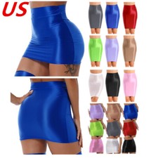 Women's Costume Teddy Shiny Skirt Solid Color Clubwear Oil Raves Dance Dress