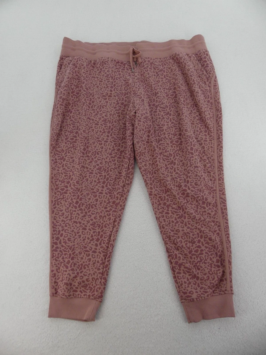 Tek Gear Sweatpants Womens 3X Pink Rose Leopard Fleece