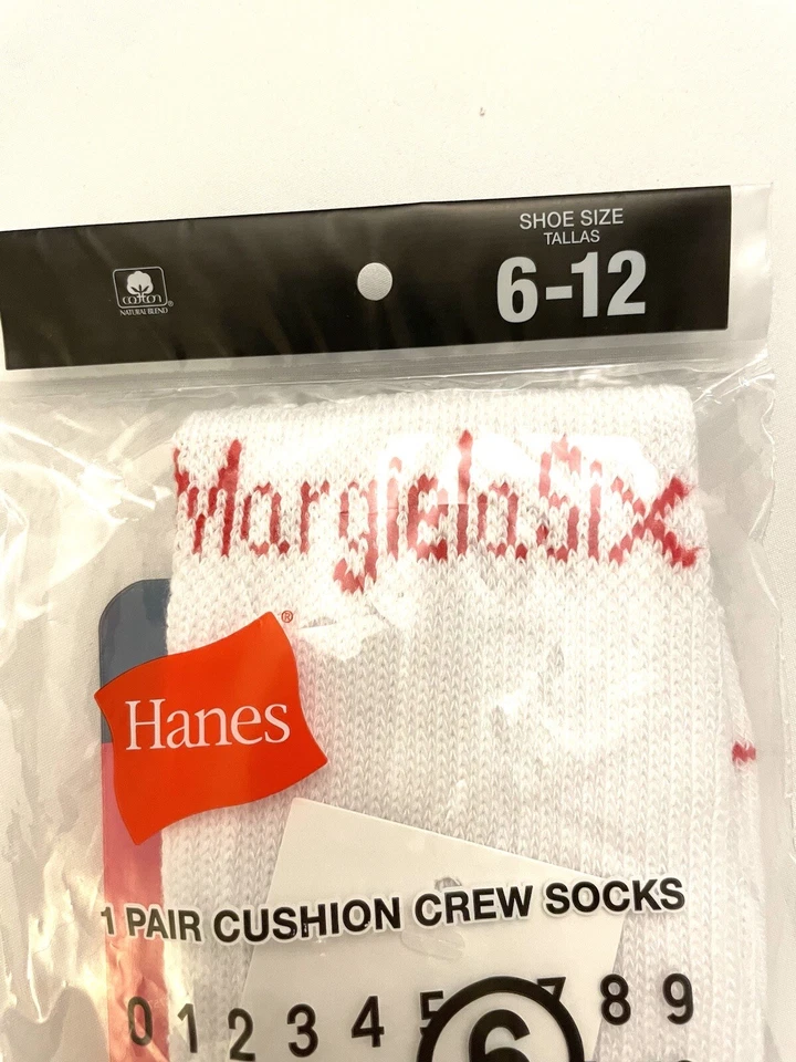 Meias Supreme X Maison Margiela MM6 Hanes White Crew - Imagem 2 de 4