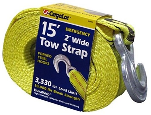 CargoLoc 2-Inch by 15-Feet Emergency Tow Strap with Hooks (82493)  - Picture 1 of 2