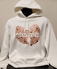 New Wu-Tang Clan Logo Animal Print Hoodie Adult Size Medium-White