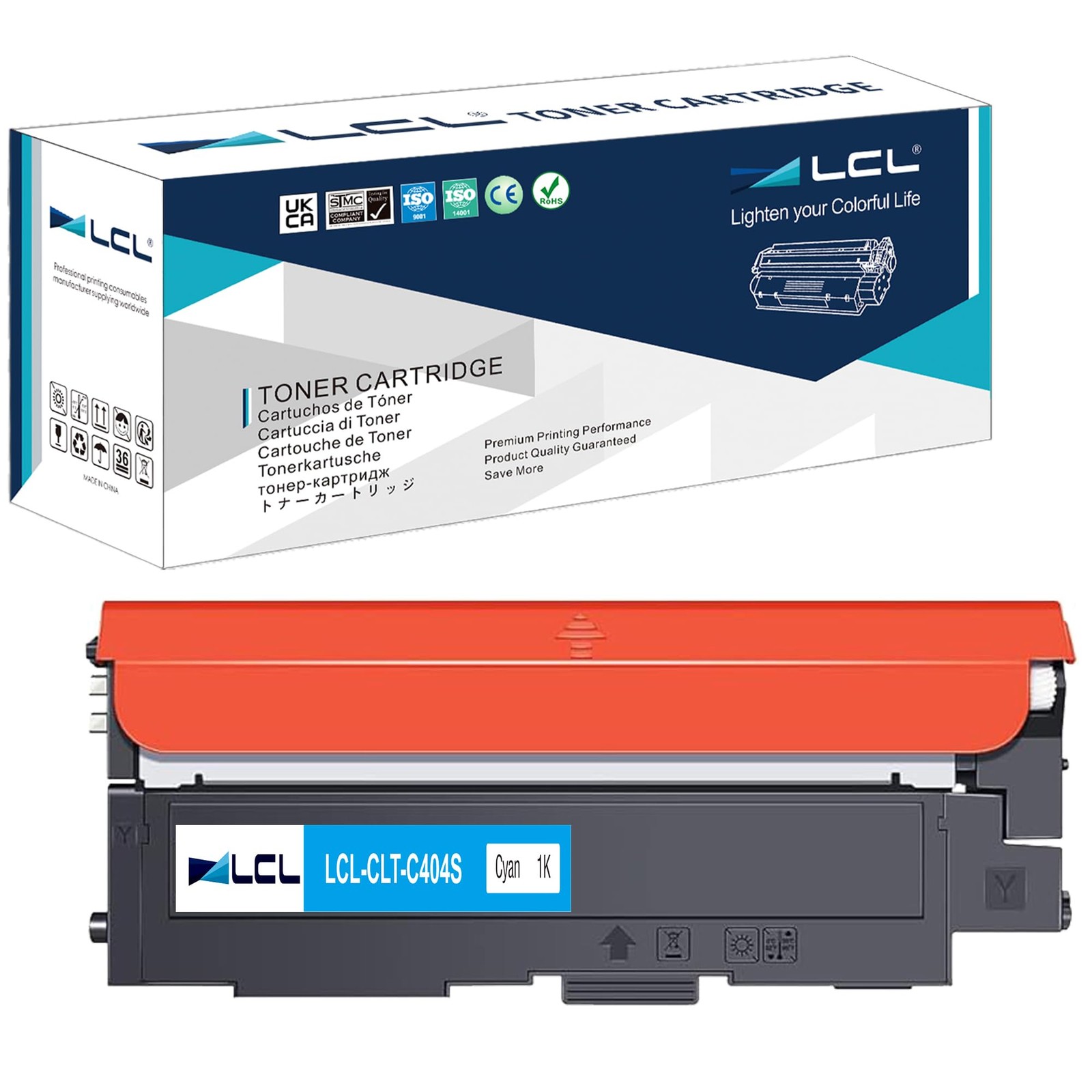 Cartouche de toner cyan compatible Samsung CLT-404S pour imprimante laser Xpress C430W