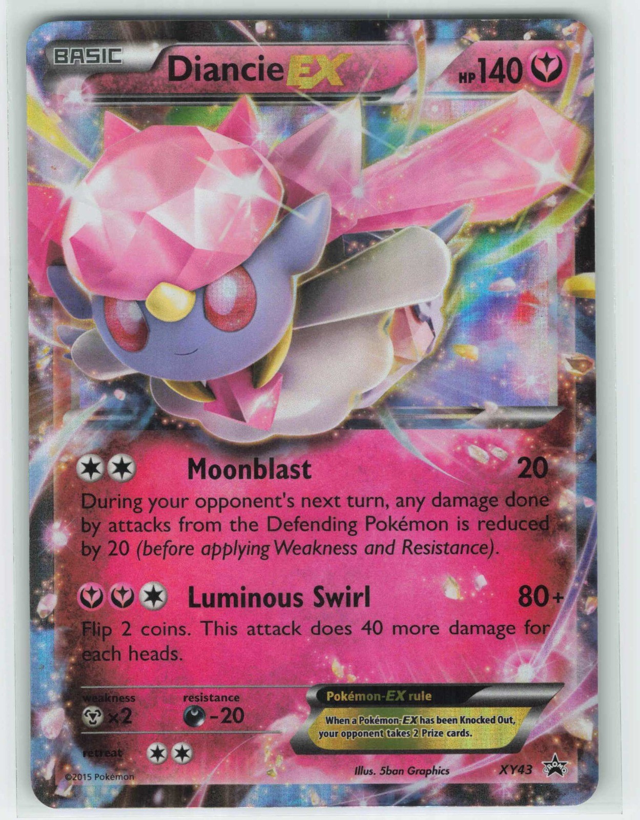 2015 Pokemon, XY Promos, #XY43 Diancie EX, Holo Promo NM