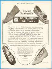 1916 Daniel Green Felt Shoe Co Boston MA Comy Slippers Ephemera Vintage Print Ad