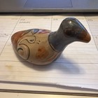 Vintage Duck Figurine Folk Art Tonala Mexican Pottery Blue/Tan Snail Design Bird — photo 4