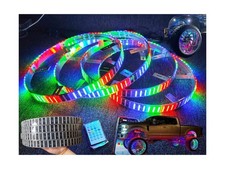 4PCS 15.5" 5-Row Ultra-Bright Dream Color Chasing Wheel Lights for Truck, Blu...