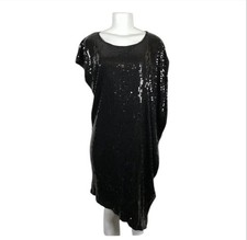 MICHAEL Michael Kors Black Sequin Dress L Holiday Cocktail Party Clubwear Goth