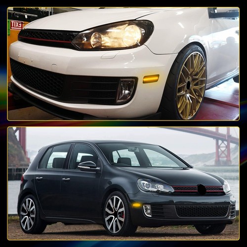 2-20Pcs Fit For 2010-2014 VW MK6 Front GTI Bumper Side Marker Light Amber/White - Picture 3 of 24