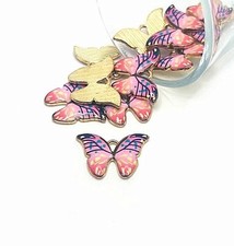 Pink and Purple Enamel Butterfly Charms, 16x22mm - US Seller