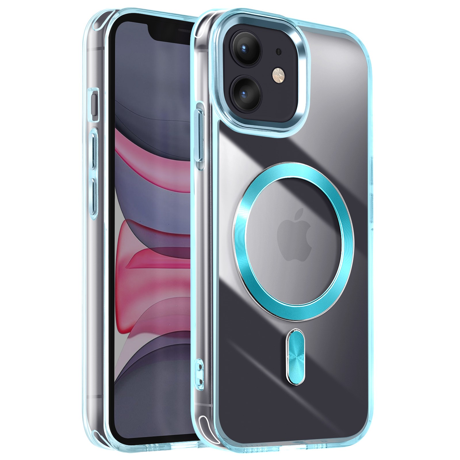 Coque iPhone 11 Avizar en silicone transparent bleu cristal pour protection arrière