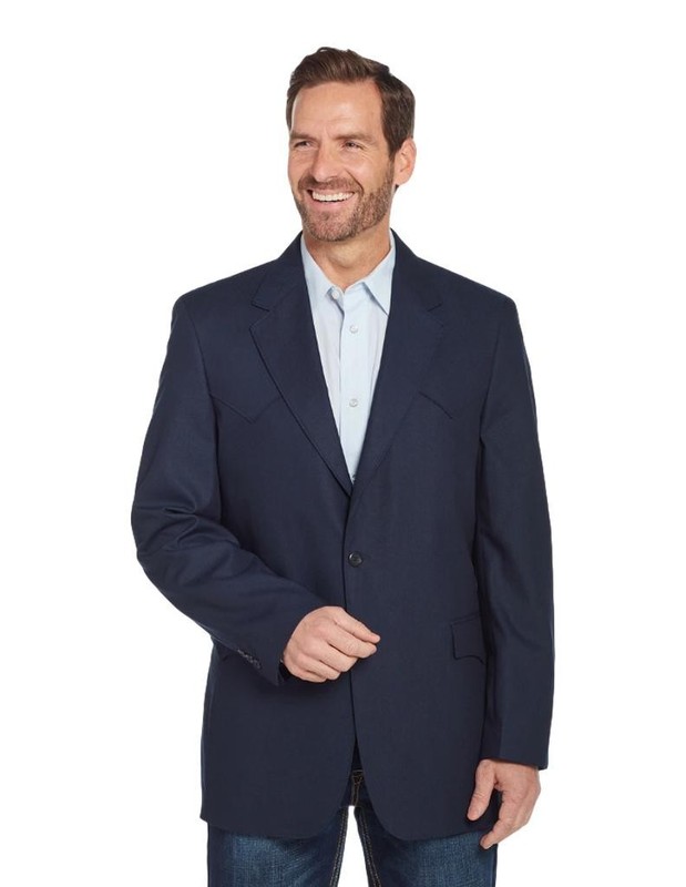 Circle S Western Sport Coat Mens Plano Vent Pockets 48 R Navy CC1087 CLEARANCE
