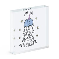 I'm A Jellyicorn Acryl Foto Block Rahmen Qualle Einhorn Lustig
