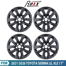 17 Matte Black Wheel Skins Rim Covers Hub Caps For 2021-2026 Toyota Sienna 4pcs 17 Matte Black Wheel Skins Rim Covers Hub Caps For 2021-2026 Toyota Sienna 4pcs