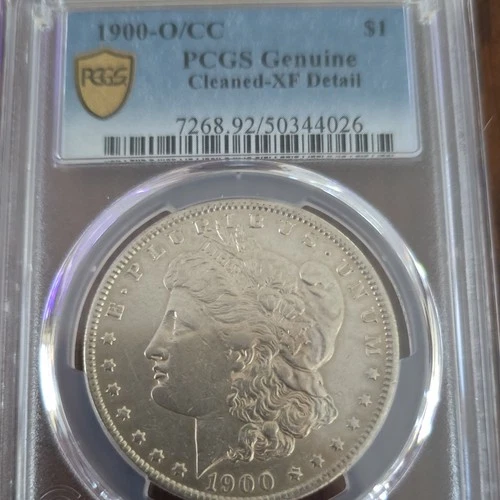 1900 Morgan Silver Dollar $1 O/CC PCGS Cleaned-XF Detail New Orleans 0.9 Fine