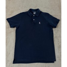 Psycho Bunny Polo Shirt Mens size 5 Medium Navy Blue Classic Textured Cotton S/S