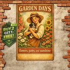 Once Upon A Time Garden Metal Tin Sign Vintage Wall Art 8x12