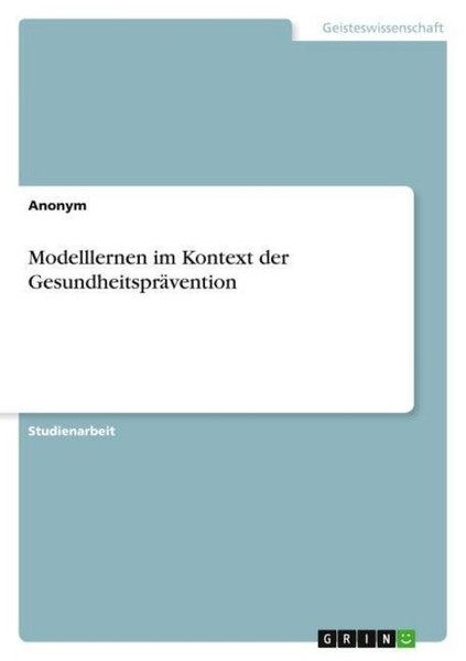 Modelllernen Im Kontext Der GesundheitspräVention Anonymous-image