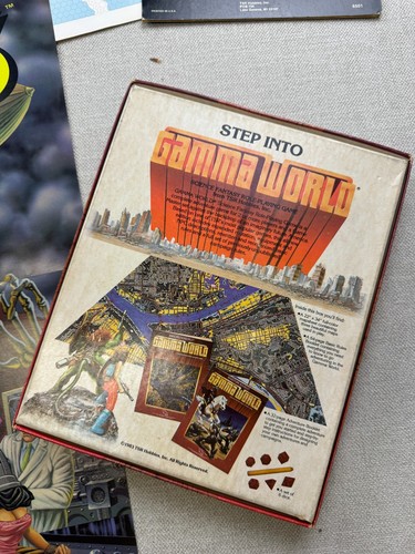 Gamma World Fantasy Gioco di Ruolo 1983 Boxato 1° Stampa TSR con Mappa LEGGI - Foto 5 di 5