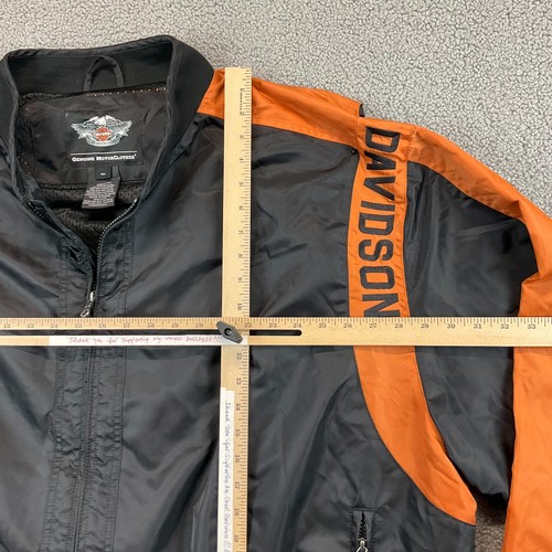 Harley-Davidson Bomber Jacket 5X Black Orange Bar & Shield Water Resistant 2011 - Picture 9 of 20