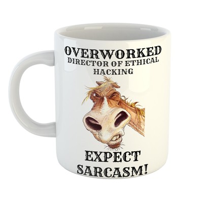 Schreibtisch-Liebling - ÜBERARBEITETER DIRECTOR OF ETHICAL HACKING ERWARTEN SARKASM Tasse