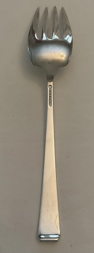 Sterling Towle CRAFTSMAN Medium Cold Meat Fork 8" 61 grams Monogram H - Image 3 of 4
