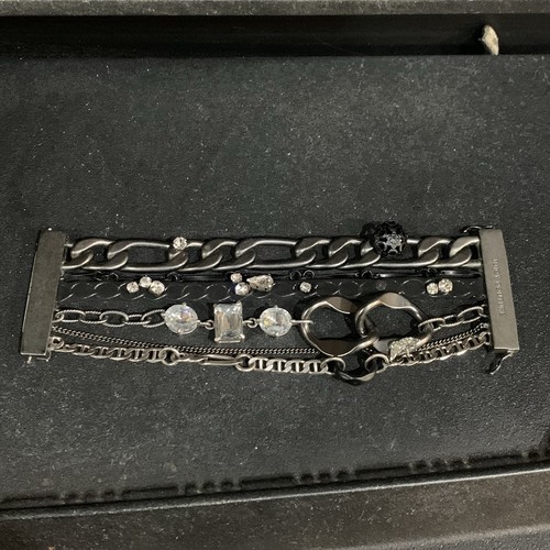Juicy Couture Pam Gela Multi Chain Wide Charm Bracelet Silver New