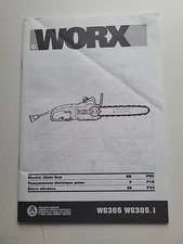 WG305 WORX Electric Plugin Chainsaw Manual Only Operators Instructions FreeShip 