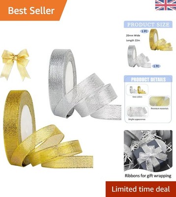 Luxuriöse 22M Gold & Silber Bänder zum Basteln - perfekt für Weihnachtsgeschenke