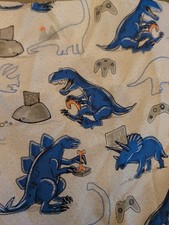 Dinosaur Twin Size Kids Flat Sheet Blue print