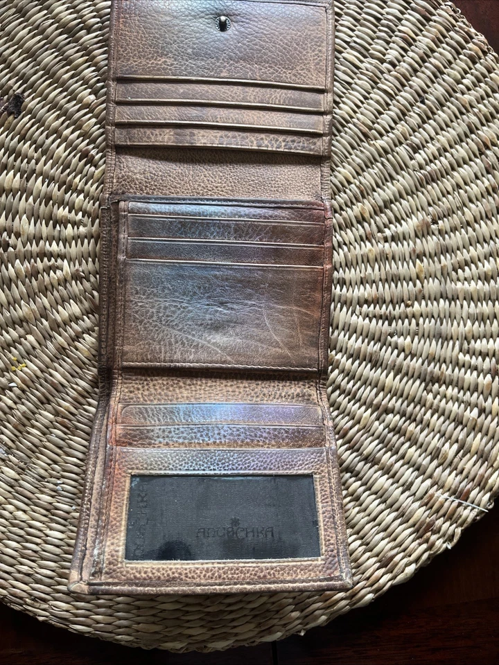 Anuschka Hand Painted Peacock Tri-fold Wallet Genuine Leather - Image 4 of 4