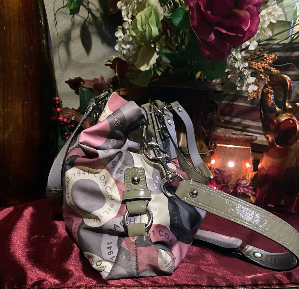 Coach Poppy Circle Print Satchel Multicolor Tote Shoulder Bag - Image 3 of 4