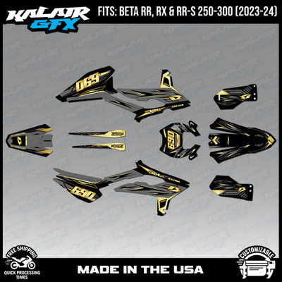 Graphics Kit for  Beta RR, RX,RR-S 250 300 (2023-2024) Guard - GOLD