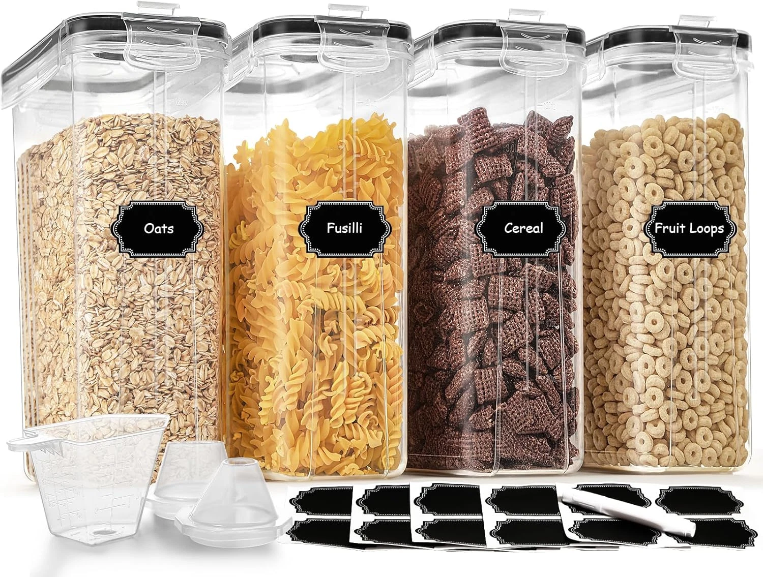 Cereal Containers Storage Set (4L / 135.2Oz), 4PCS Airtight Food Storage Contain