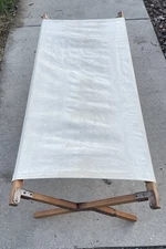 Vintage Military Camping Folding Wood Cot 52” Long