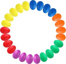 60 Pcs Egg Shaker Musical Instruments for Kids, 36 Packs Maracas Eggs with 24 Pa