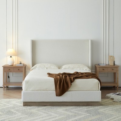 Hale Upholstered Wingback Bed Size King / Tall 51.1'' Headboard Upholstered
