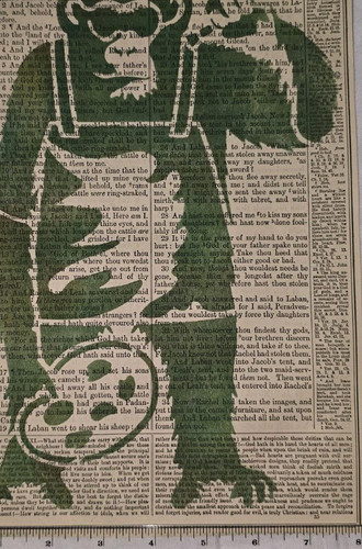 Graffiti Art Reclaimed Holy Bible Page Original Artwork By Blink Friction New - Picture 4 of 5